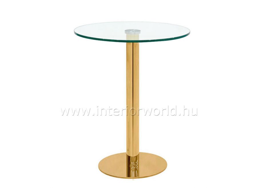MONTANA arany színű kerek üvegasztal Ø60x72h cm