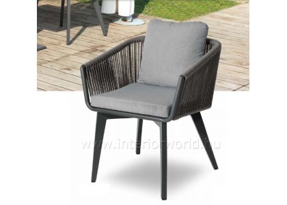 LADY fémszerkezetes fonott kerti karfás szék