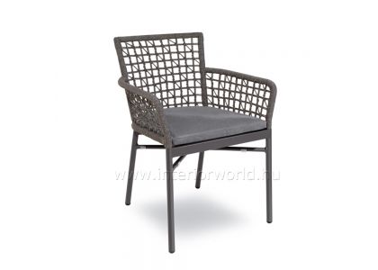 MEGAN NET fémszerkezetes fonott kerti karfás szék