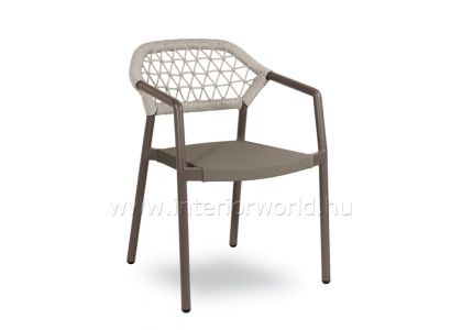 GAUDI fémszerkezetes fonott kerti karfás szék
