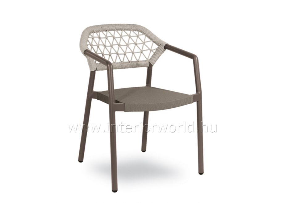 GAUDI fémszerkezetes fonott kerti karfás szék