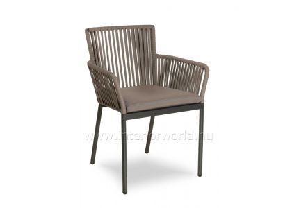 MEGAN fémszerkezetes fonott kerti karfás szék