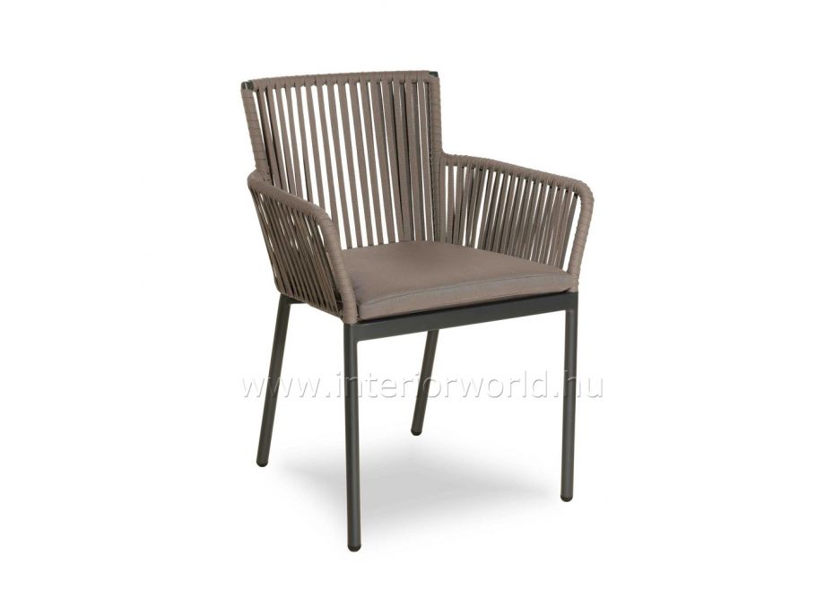 MEGAN fémszerkezetes fonott kerti karfás szék