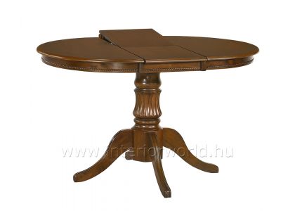 WILETA kerek kihúzható étkezőasztal, 90/124x90x75h cm